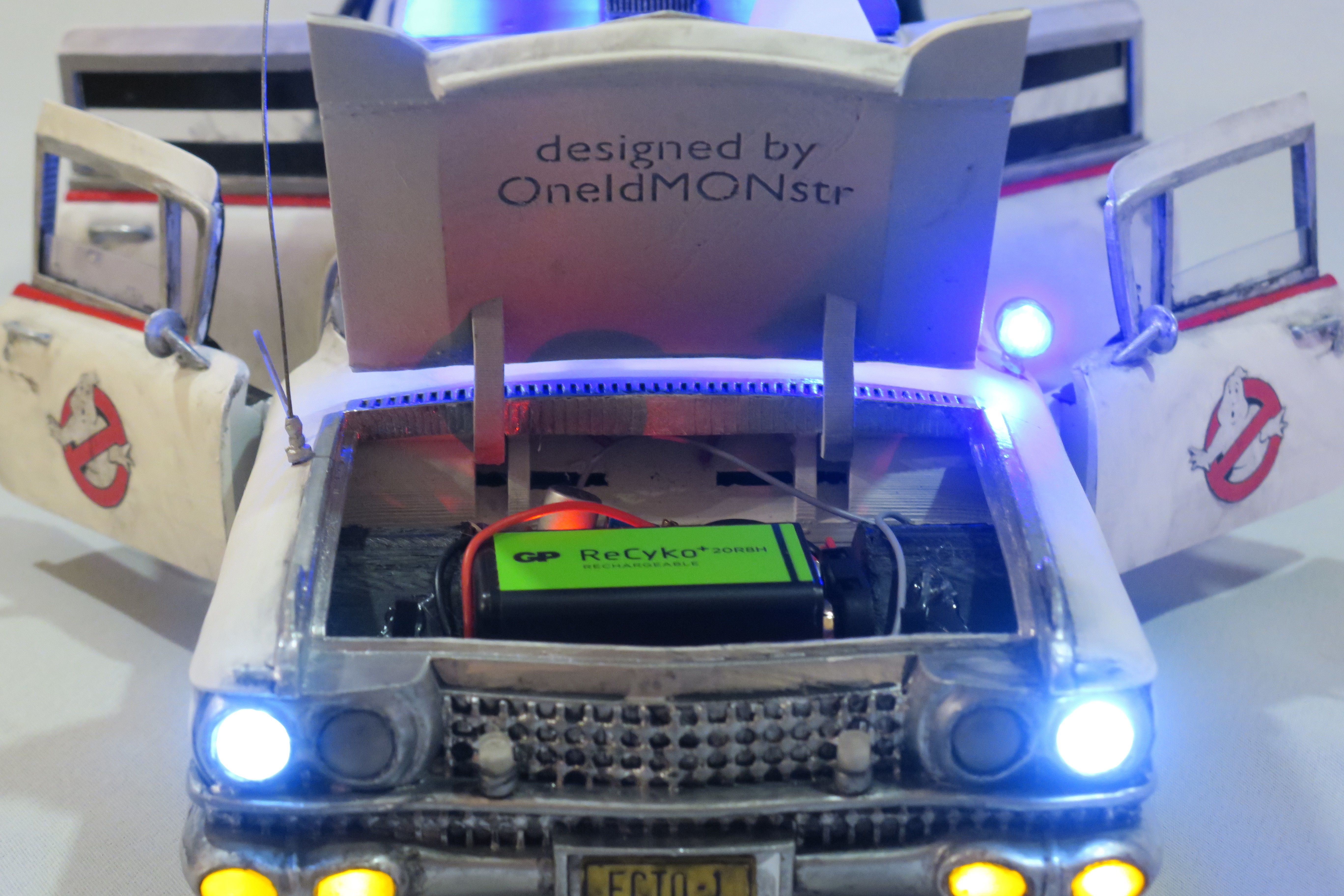 Ecto-1 with lights and sound and a detailed 90 page instruction 3D print model_12