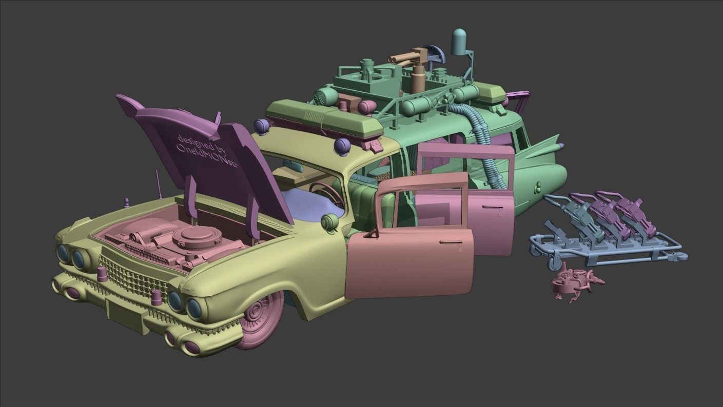 Ecto-1 with lights and sound and a detailed 90 page instruction 3D print model_3