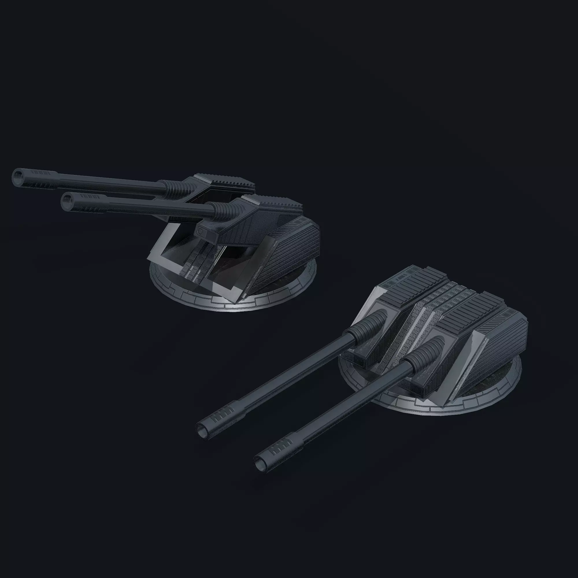 Spaceship Turret Z30 Low-poly 3D model