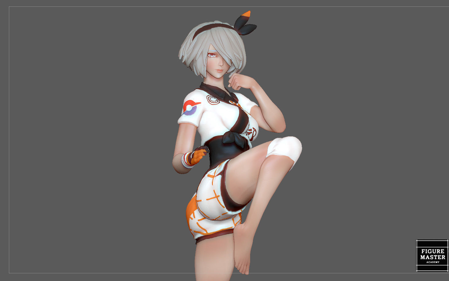 BEA POKEMON TRAINER CUTE GIRL HITMONLEE ANIME CHARACTER 3D print model_22