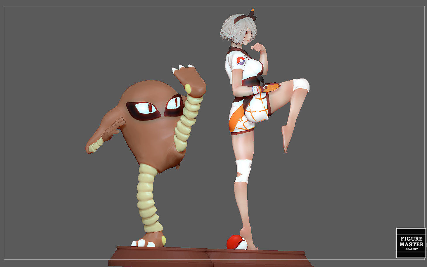 BEA POKEMON TRAINER CUTE GIRL HITMONLEE ANIME CHARACTER 3D print model_8