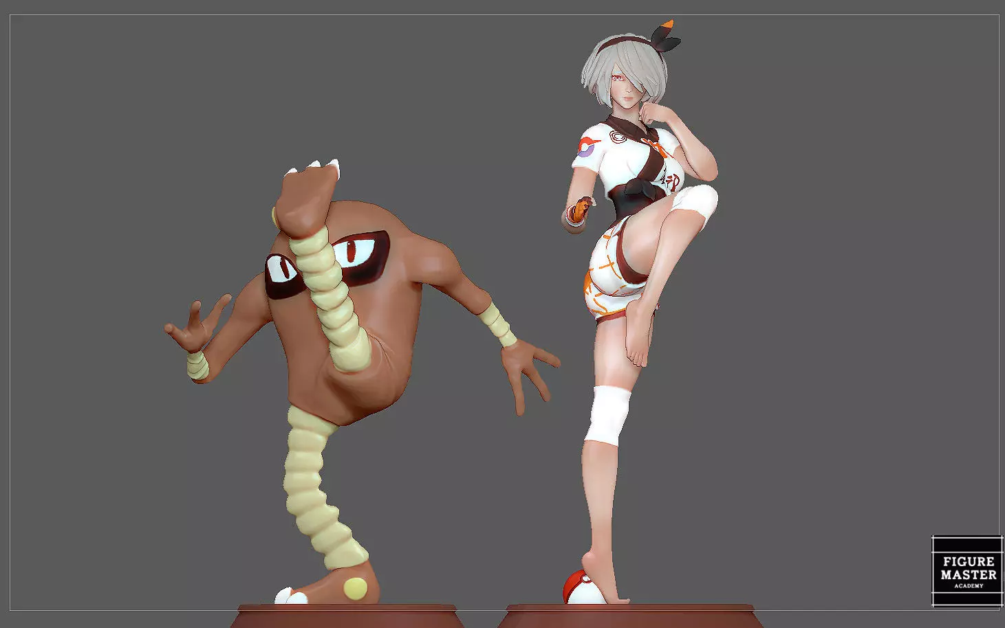 BEA POKEMON TRAINER CUTE GIRL HITMONLEE ANIME CHARACTER 3D print model_0
