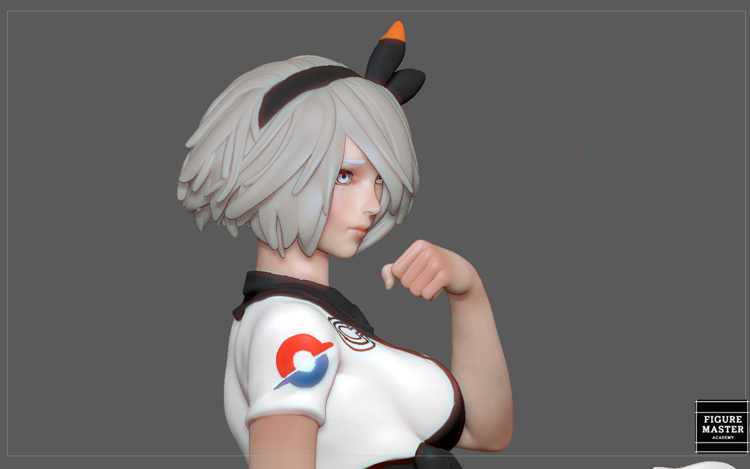 BEA POKEMON TRAINER CUTE GIRL HITMONLEE ANIME CHARACTER 3D print model_25