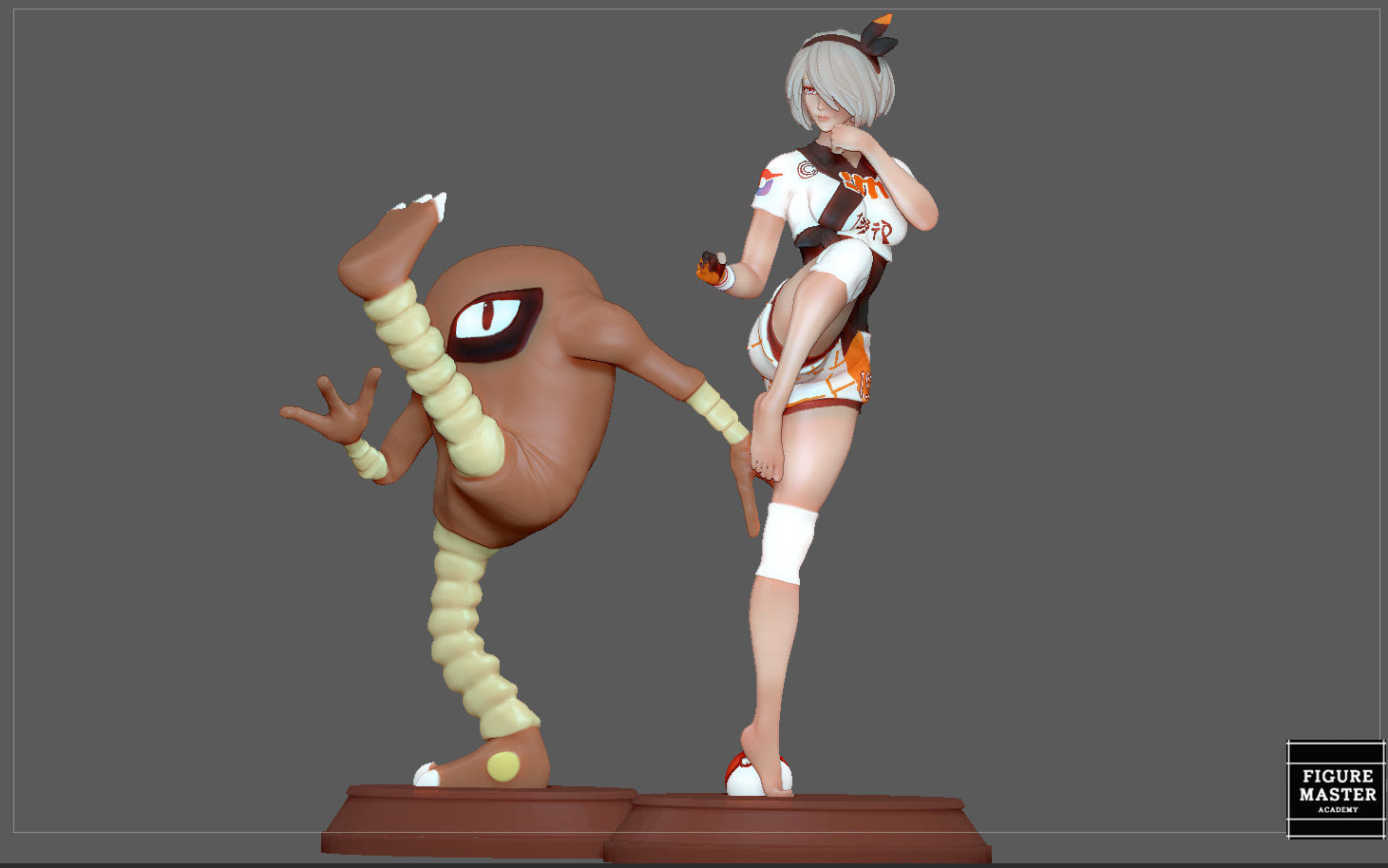 BEA POKEMON TRAINER CUTE GIRL HITMONLEE ANIME CHARACTER 3D print model_3