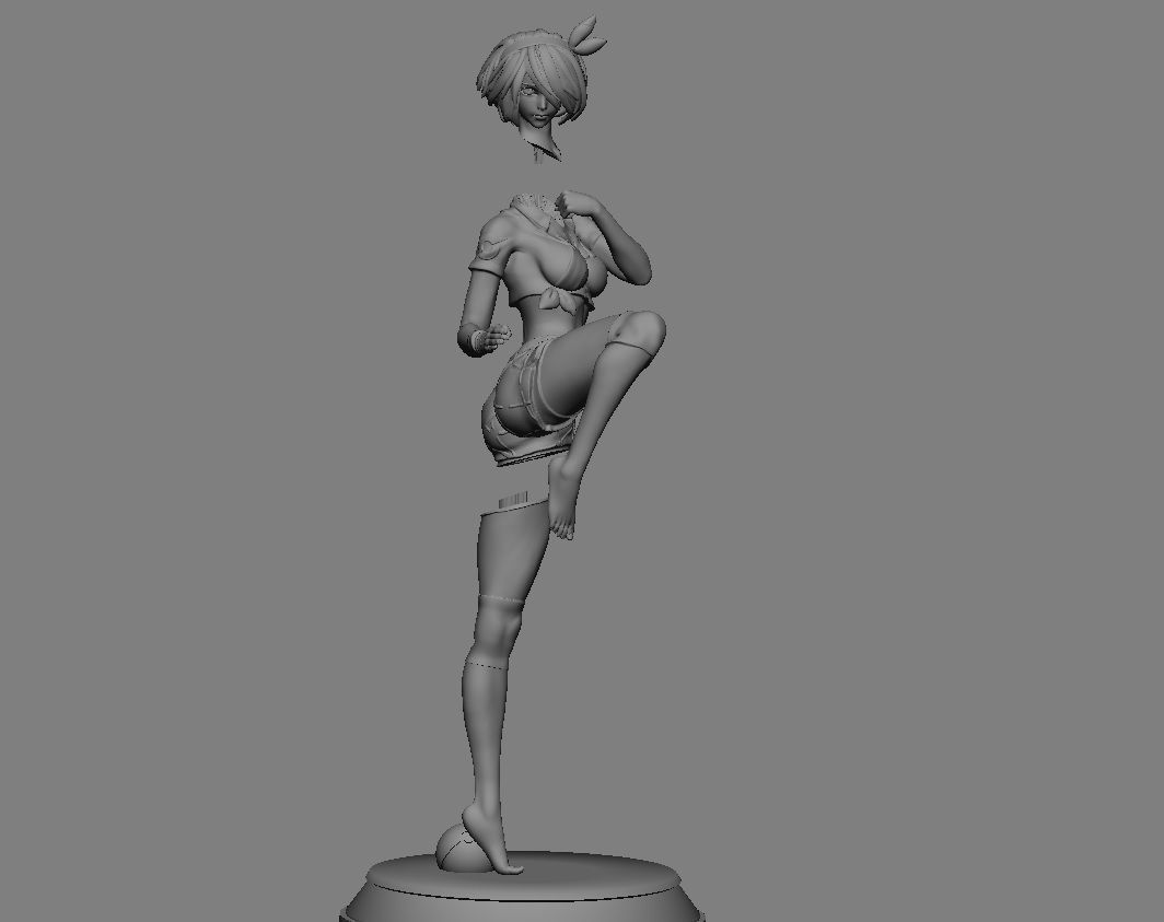 BEA POKEMON TRAINER CUTE GIRL HITMONLEE ANIME CHARACTER 3D print model_32