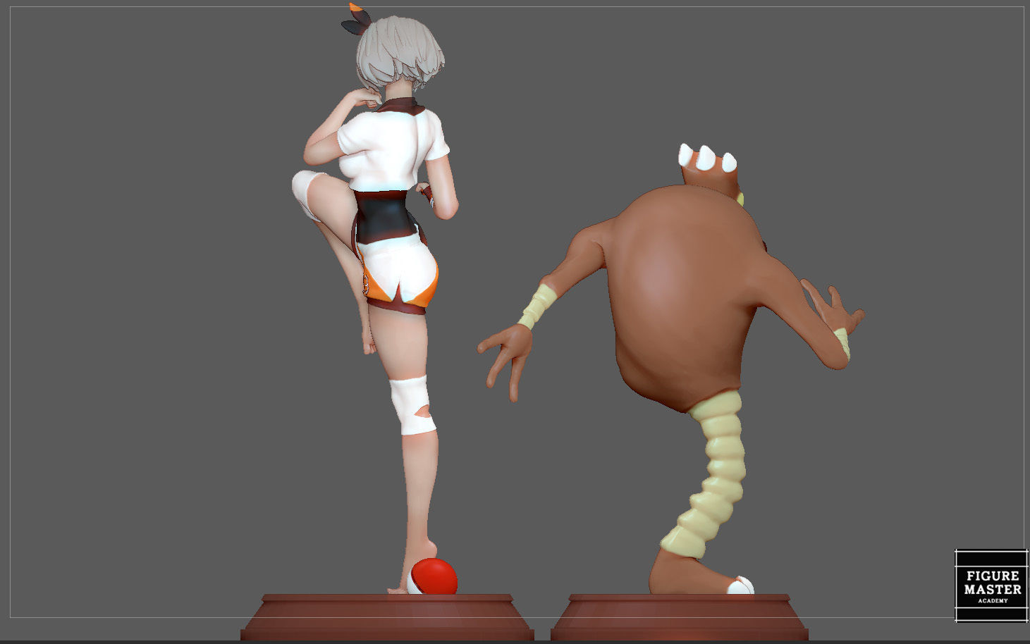 BEA POKEMON TRAINER CUTE GIRL HITMONLEE ANIME CHARACTER 3D print model_9