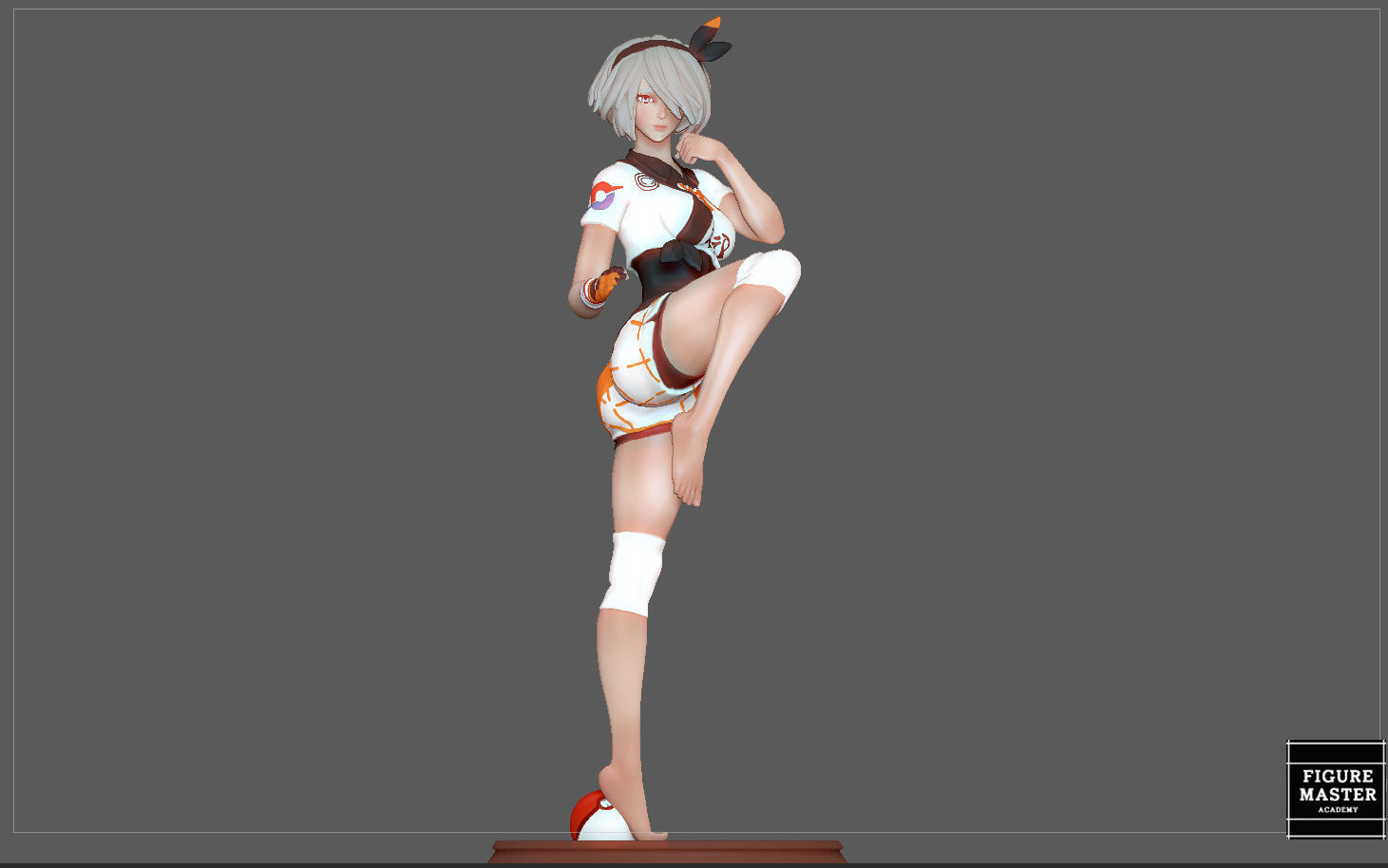BEA POKEMON TRAINER CUTE GIRL HITMONLEE ANIME CHARACTER 3D print model_10