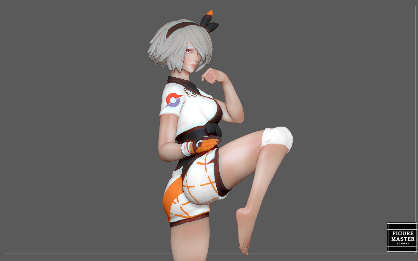 BEA POKEMON TRAINER CUTE GIRL HITMONLEE ANIME CHARACTER 3D print model_21