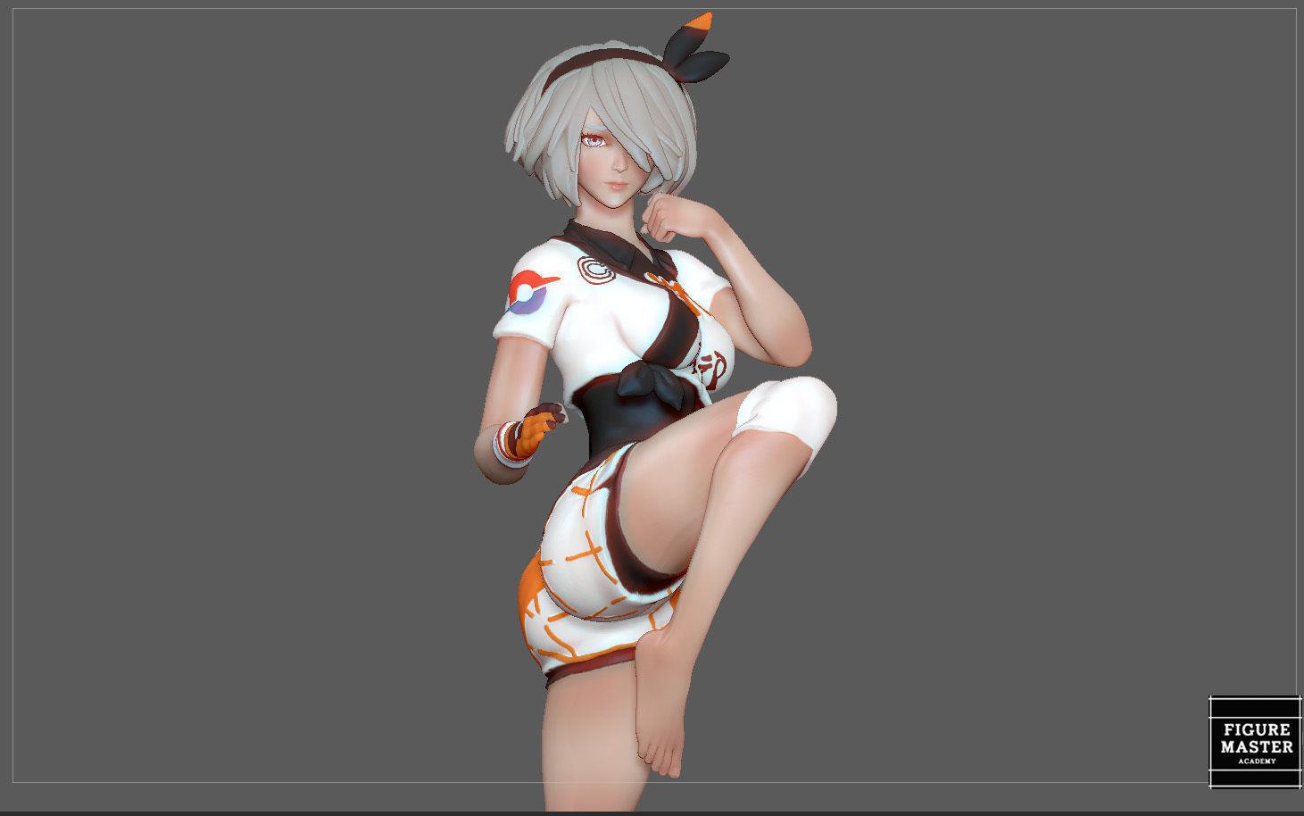 BEA POKEMON TRAINER CUTE GIRL HITMONLEE ANIME CHARACTER 3D print model_1