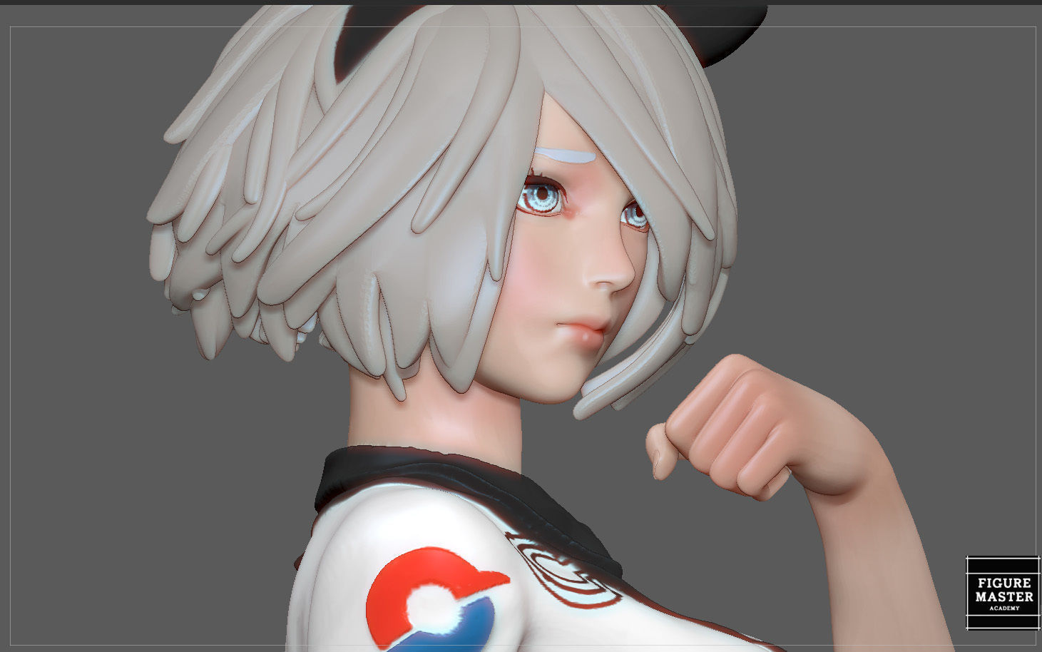 BEA POKEMON TRAINER CUTE GIRL HITMONLEE ANIME CHARACTER 3D print model_26
