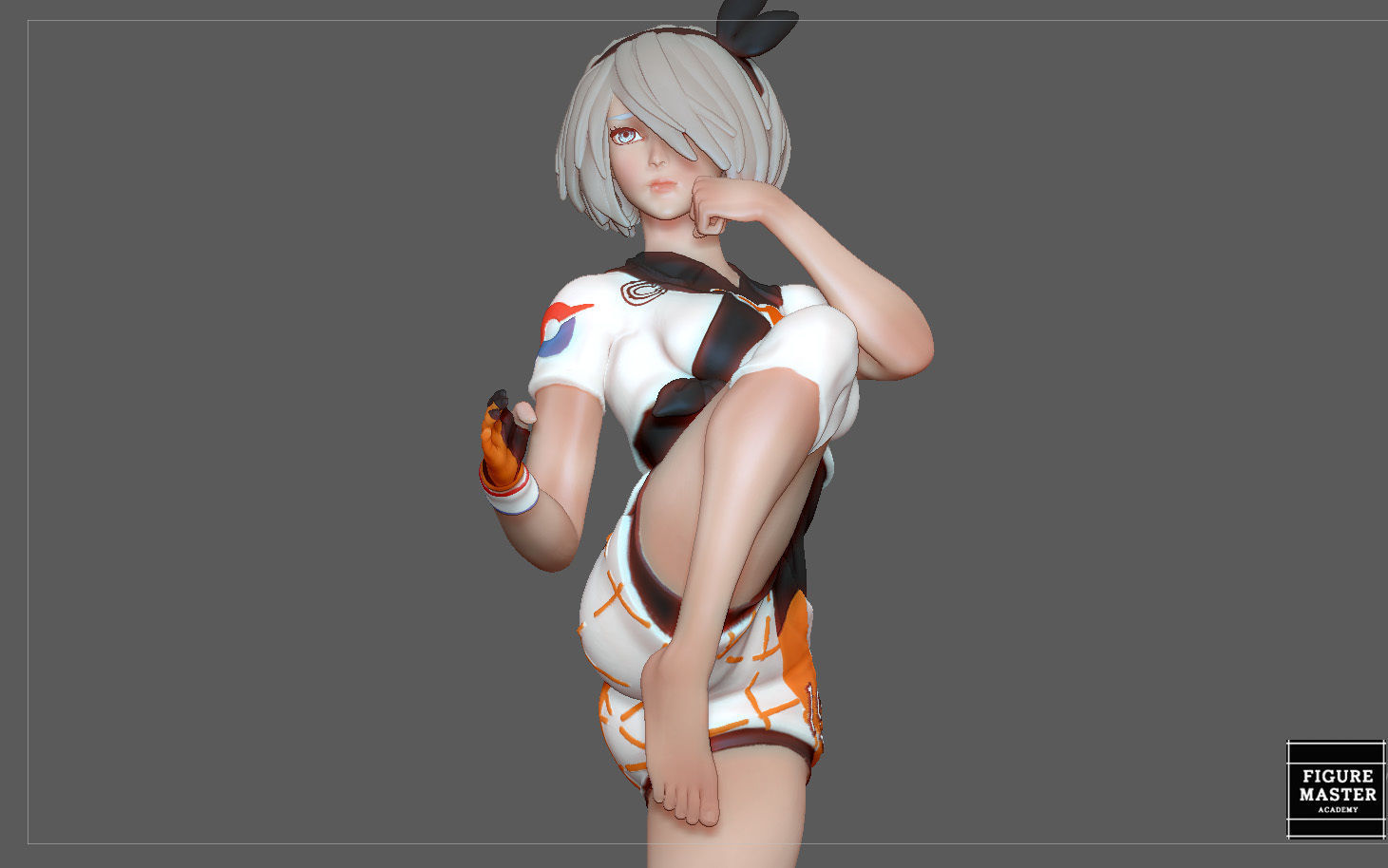 BEA POKEMON TRAINER CUTE GIRL HITMONLEE ANIME CHARACTER 3D print model_28