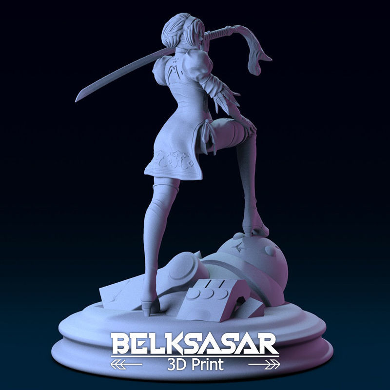 2B Fanart 4 variants 3D print model_6