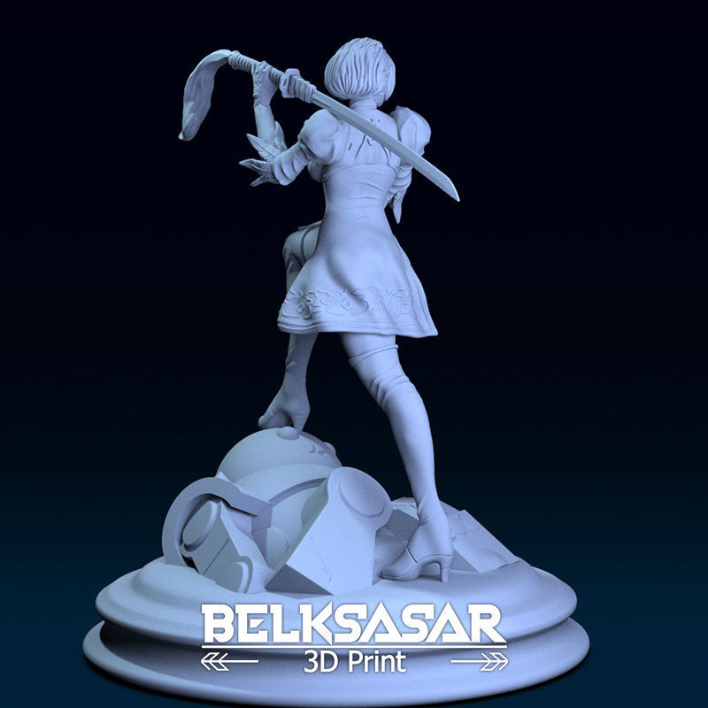 2B Fanart 4 variants 3D print model_5