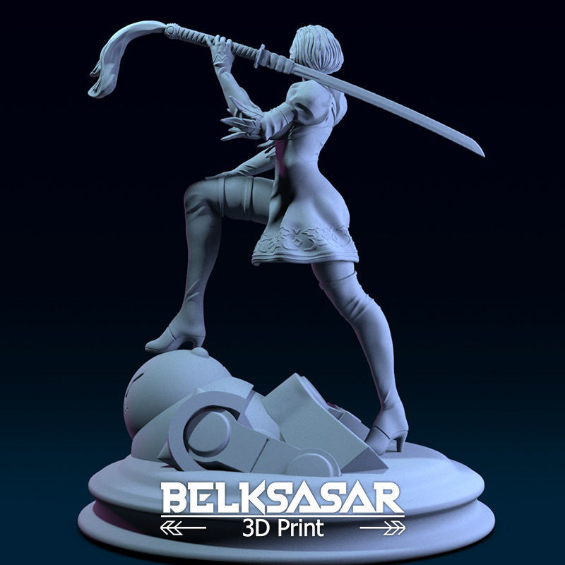 2B Fanart 4 variants 3D print model_4
