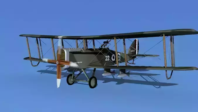 Airco DH-4 V03 Bomber RAF 3D model
