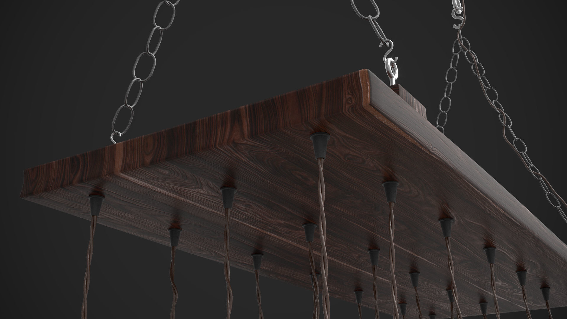 Edison Bulb Lamp Loft Chandelier set 01  3D model_8