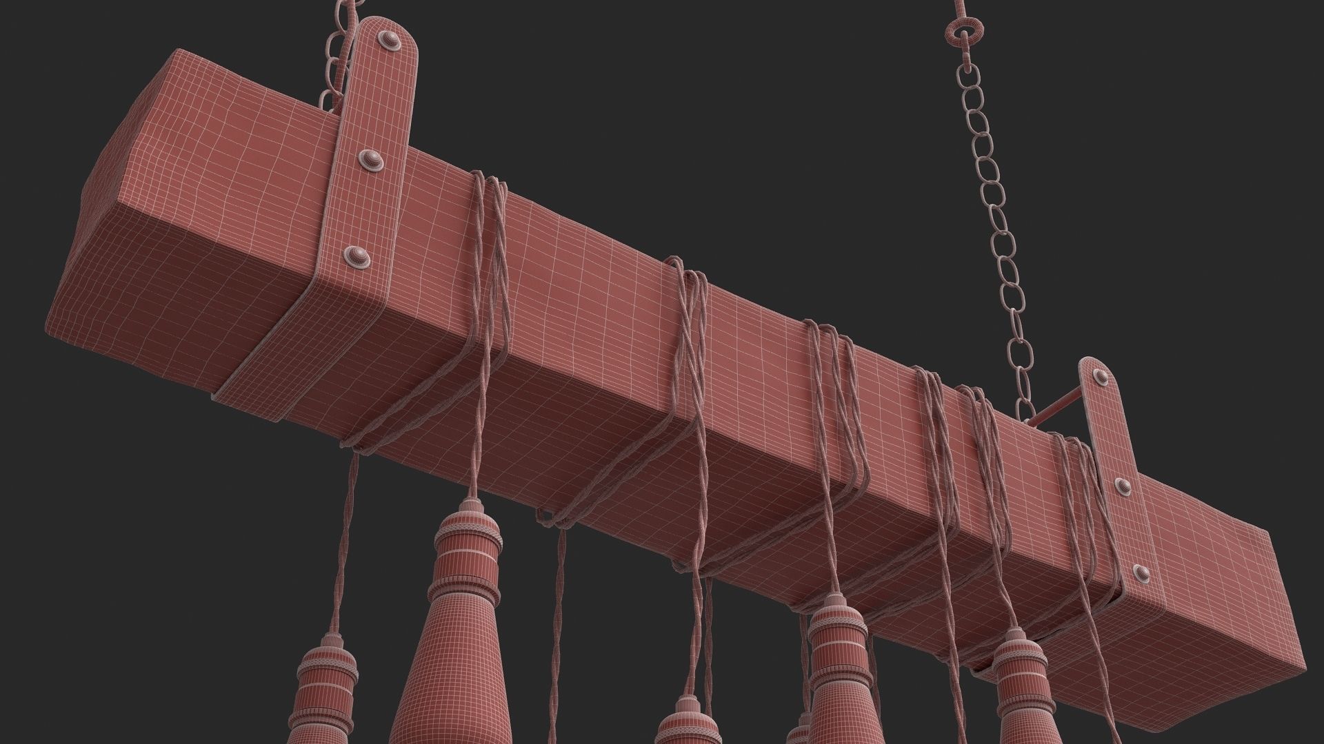 Edison Bulb Lamp Loft Chandelier set 01  3D model_22