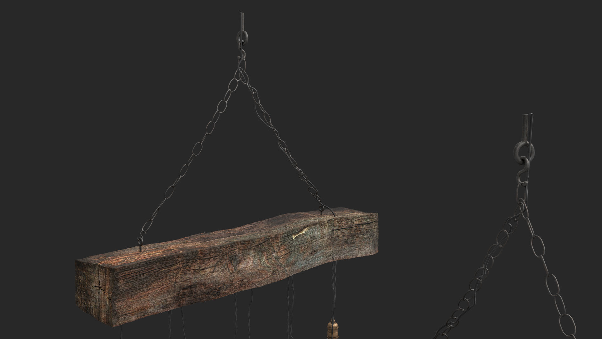 Edison Bulb Lamp Loft Chandelier set 01  3D model_9