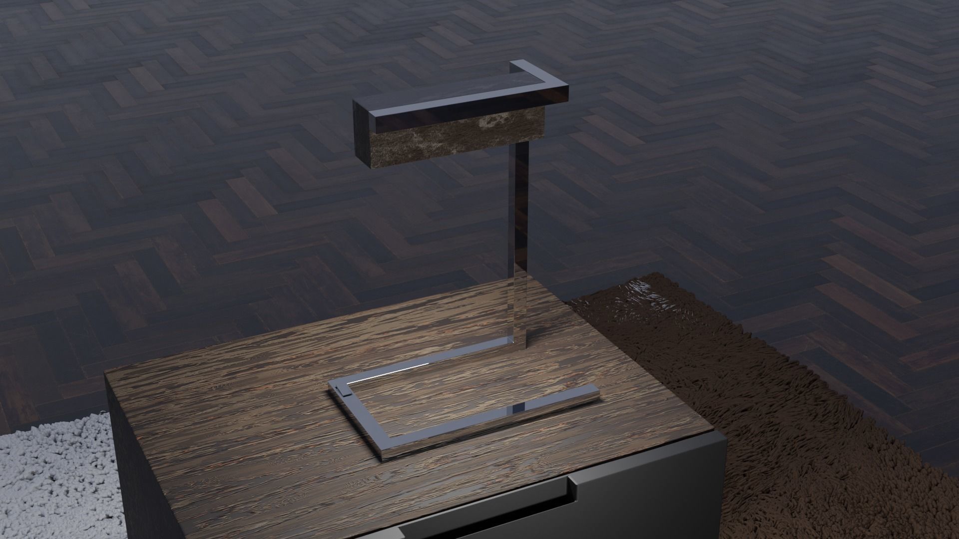 Luxury Bedside lamp Low-poly 3D model_1