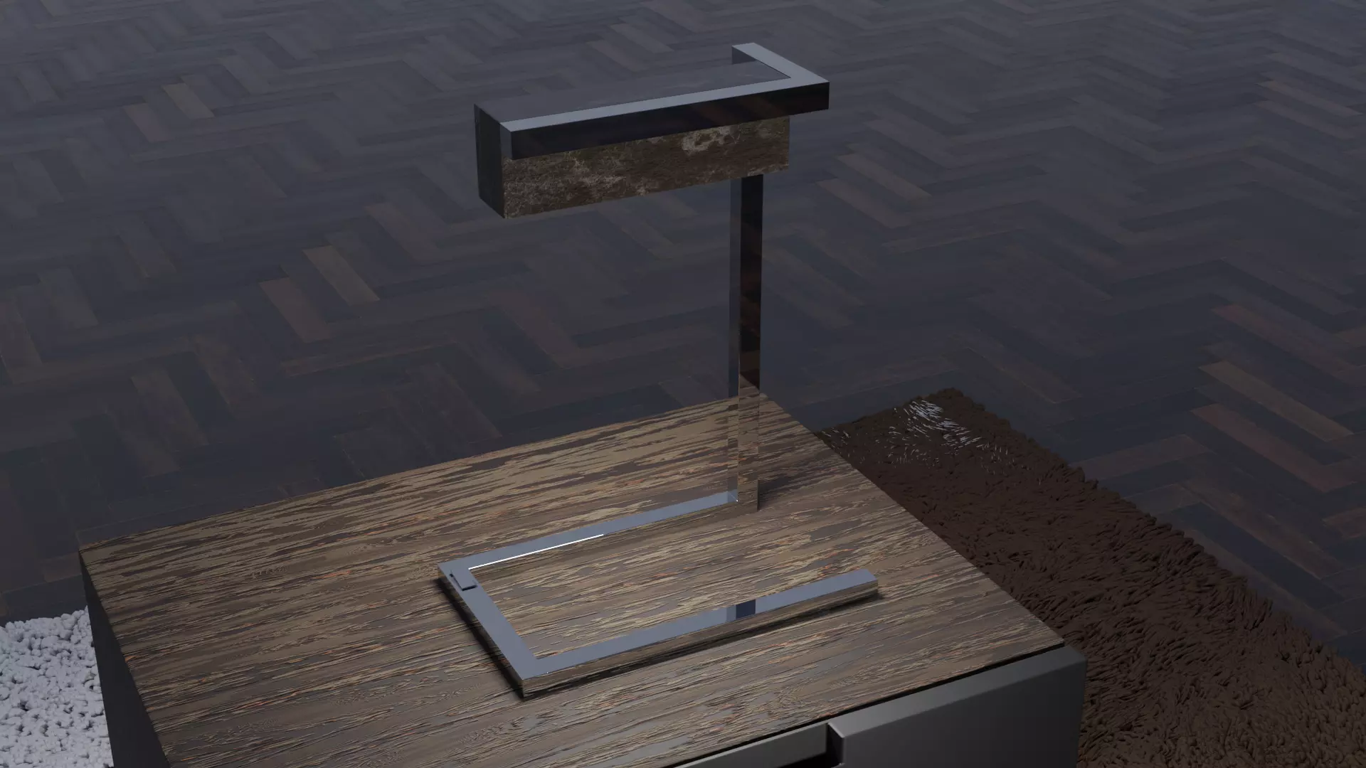 Luxury Bedside lamp Low-poly 3D model_0