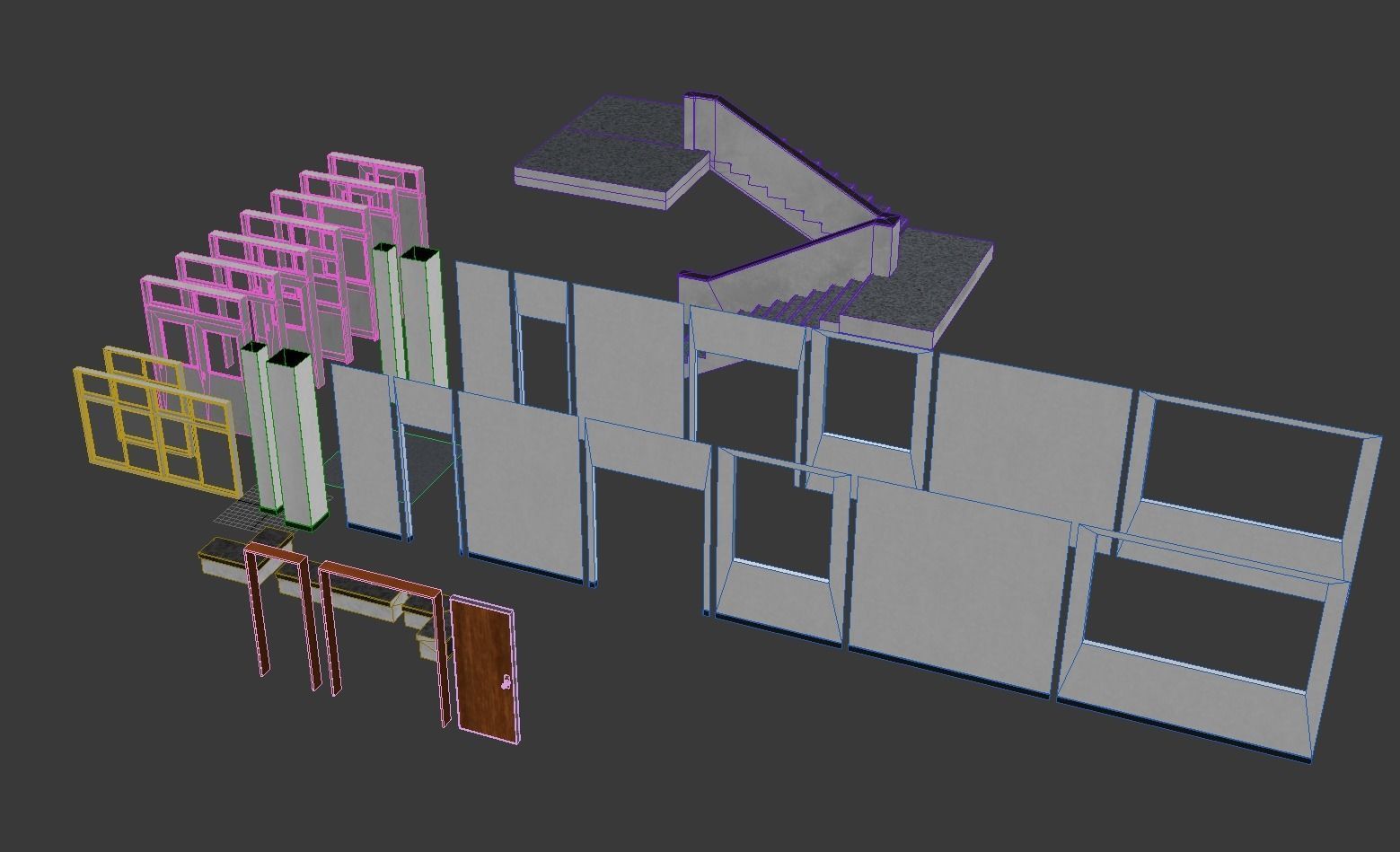 DEPRECATED Modular Japanese School - 36 Assets Pack Low-poly 3D model_13