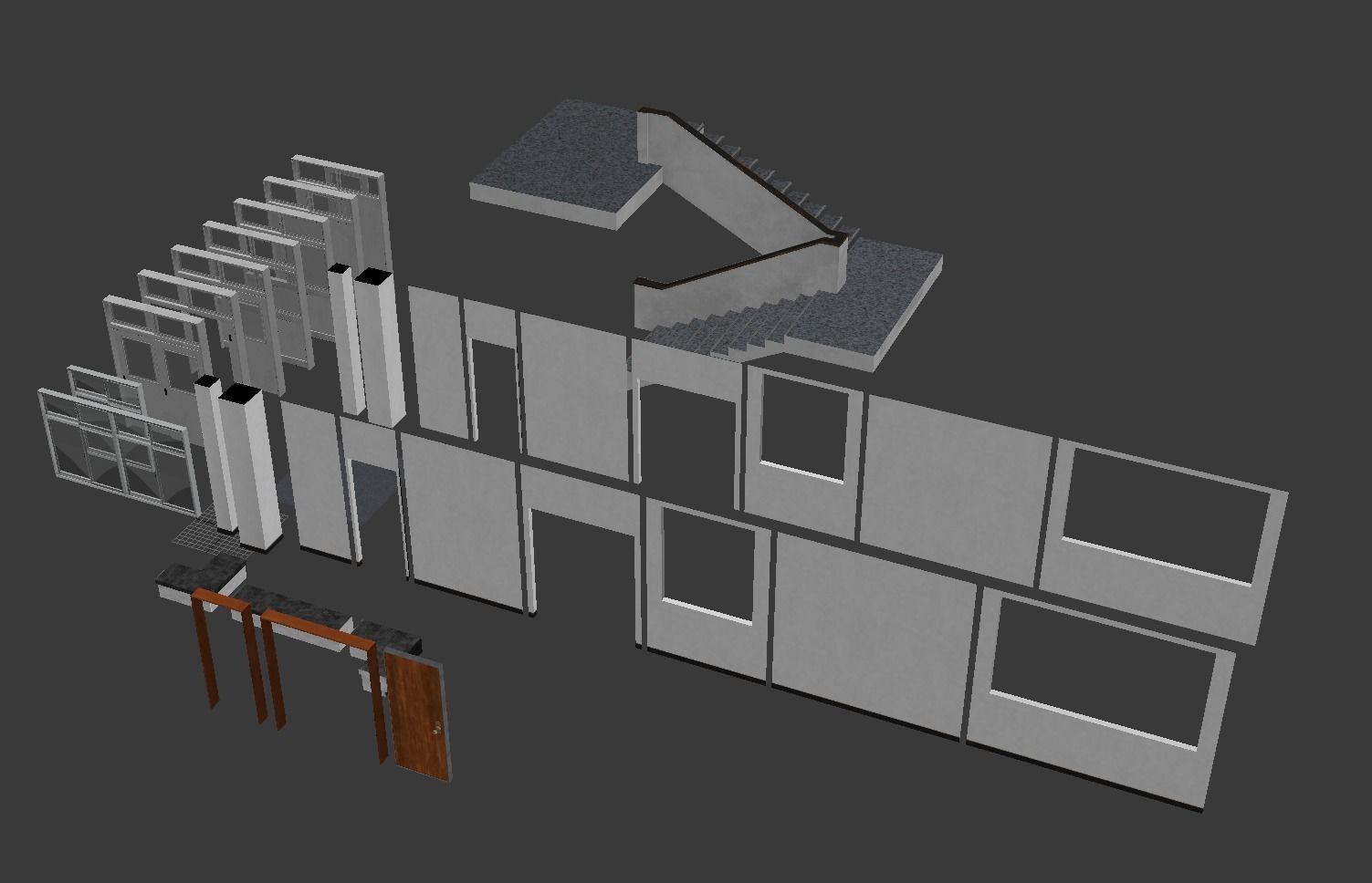 DEPRECATED Modular Japanese School - 36 Assets Pack Low-poly 3D model_12