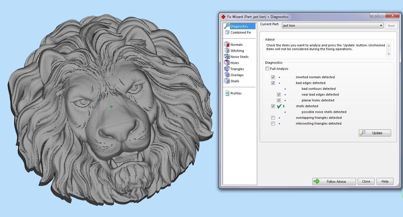 lion head 3D print model_4