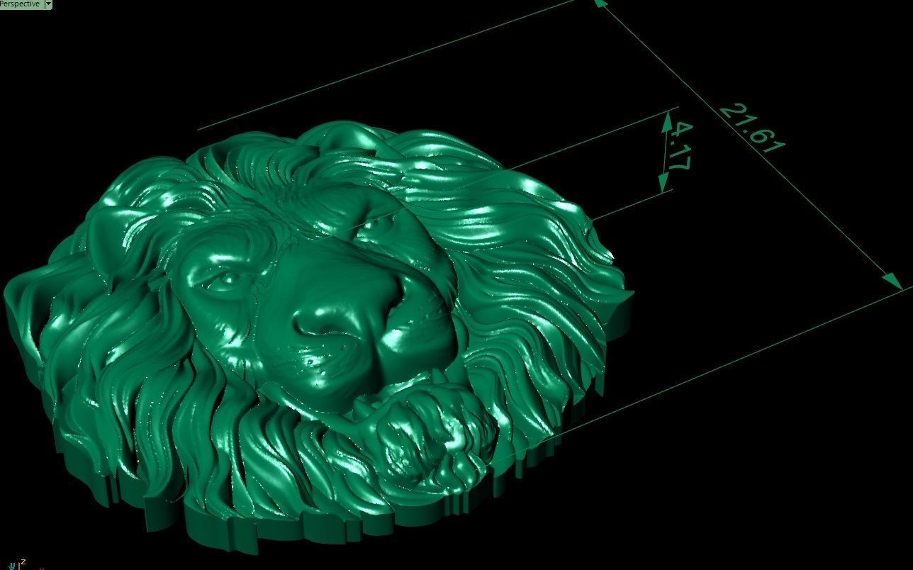 lion head 3D print model_7
