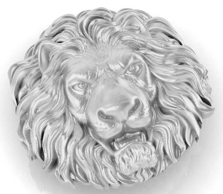 lion head 3D print model_6