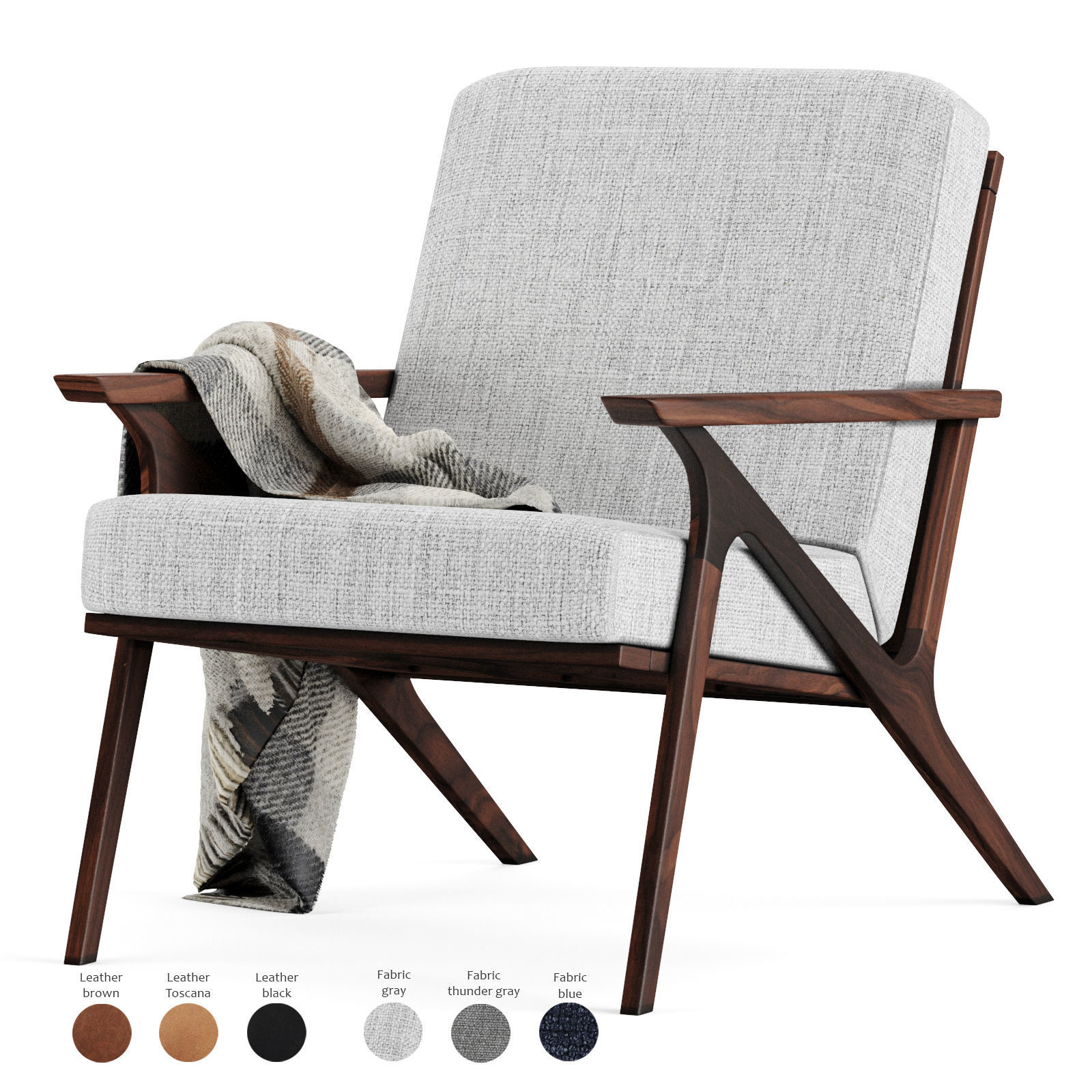 Otio Armchair Low-poly 3D model_3