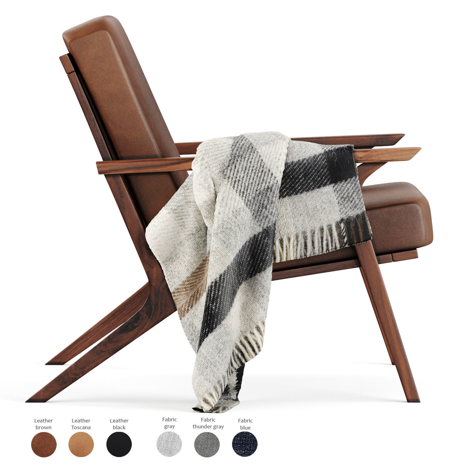 Otio Armchair Low-poly 3D model_6