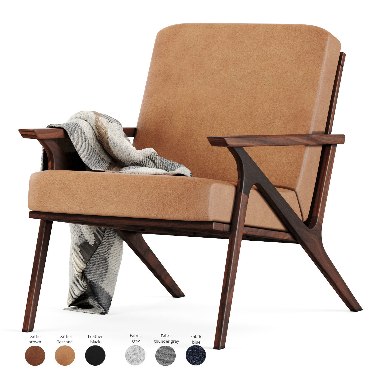 Otio Armchair Low-poly 3D model_1