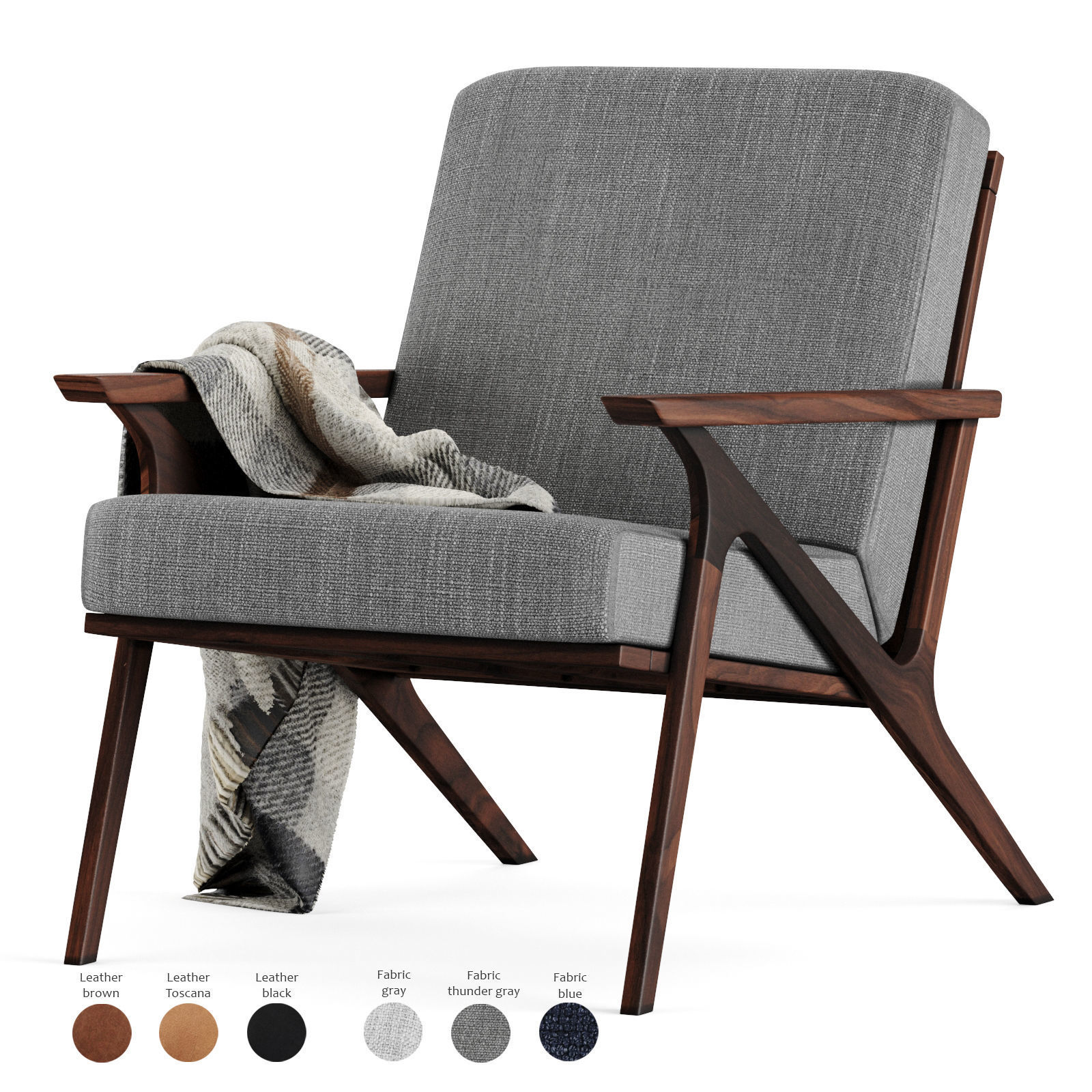 Otio Armchair Low-poly 3D model_4