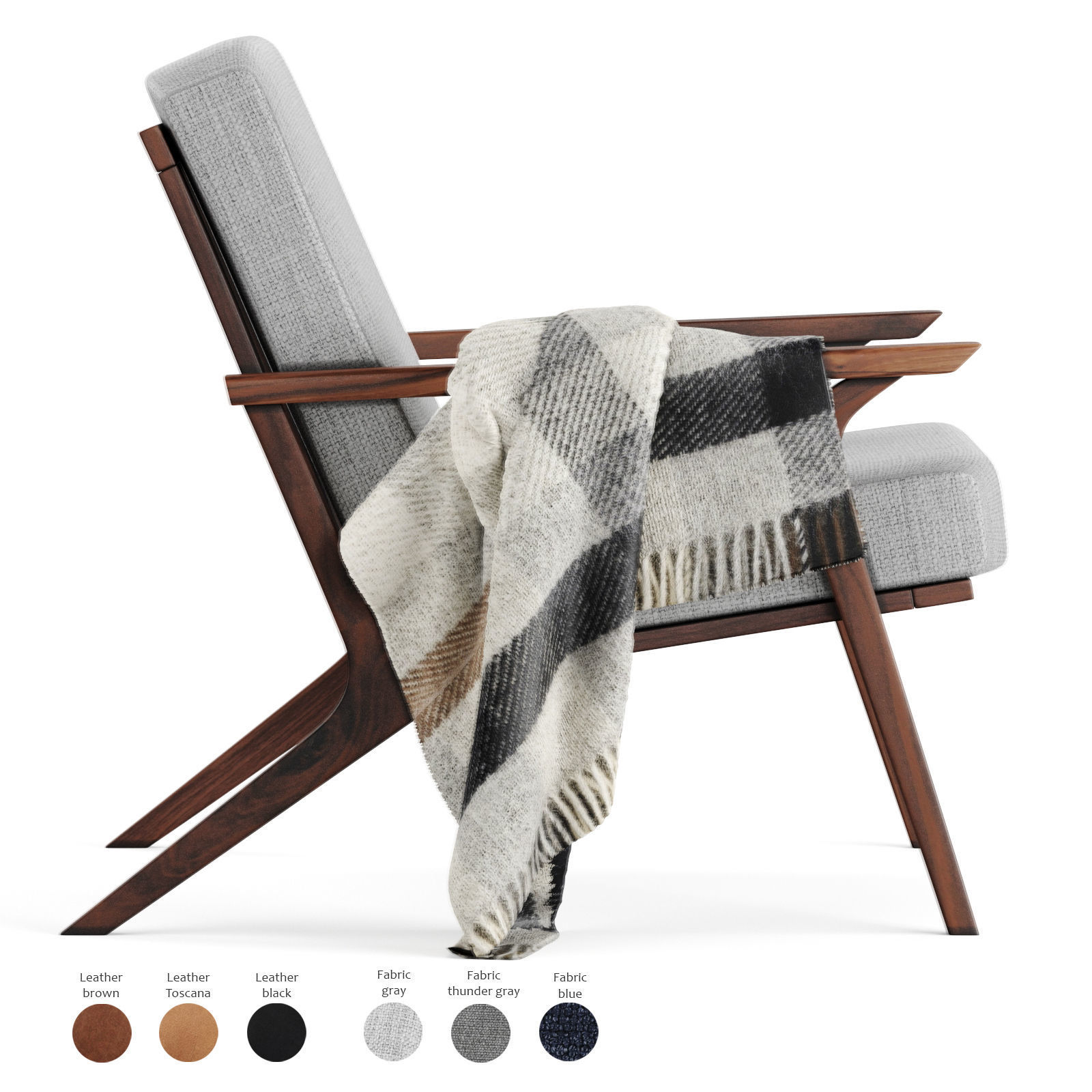 Otio Armchair Low-poly 3D model_9