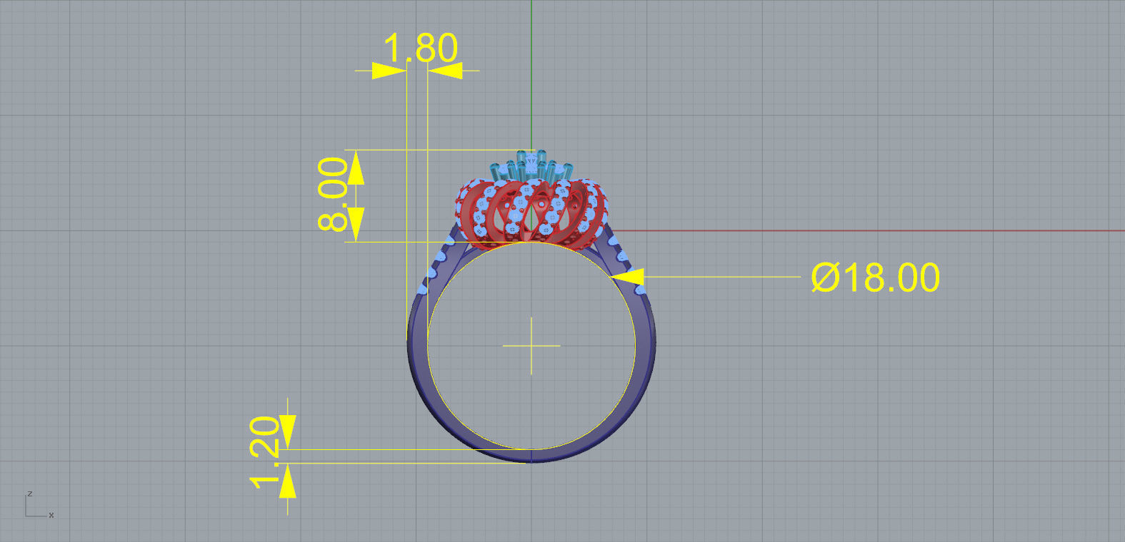 New 2021 ring and earring set  3D print model_3