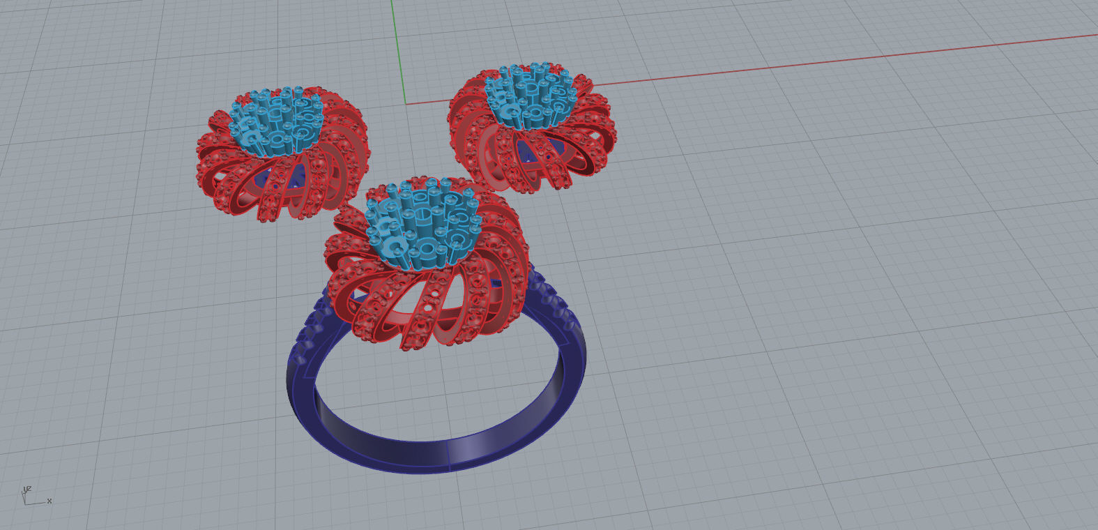 New 2021 ring and earring set  3D print model_8