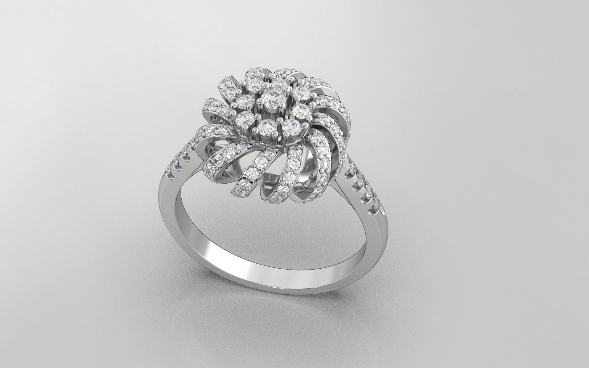 New 2021 ring and earring set  3D print model_2