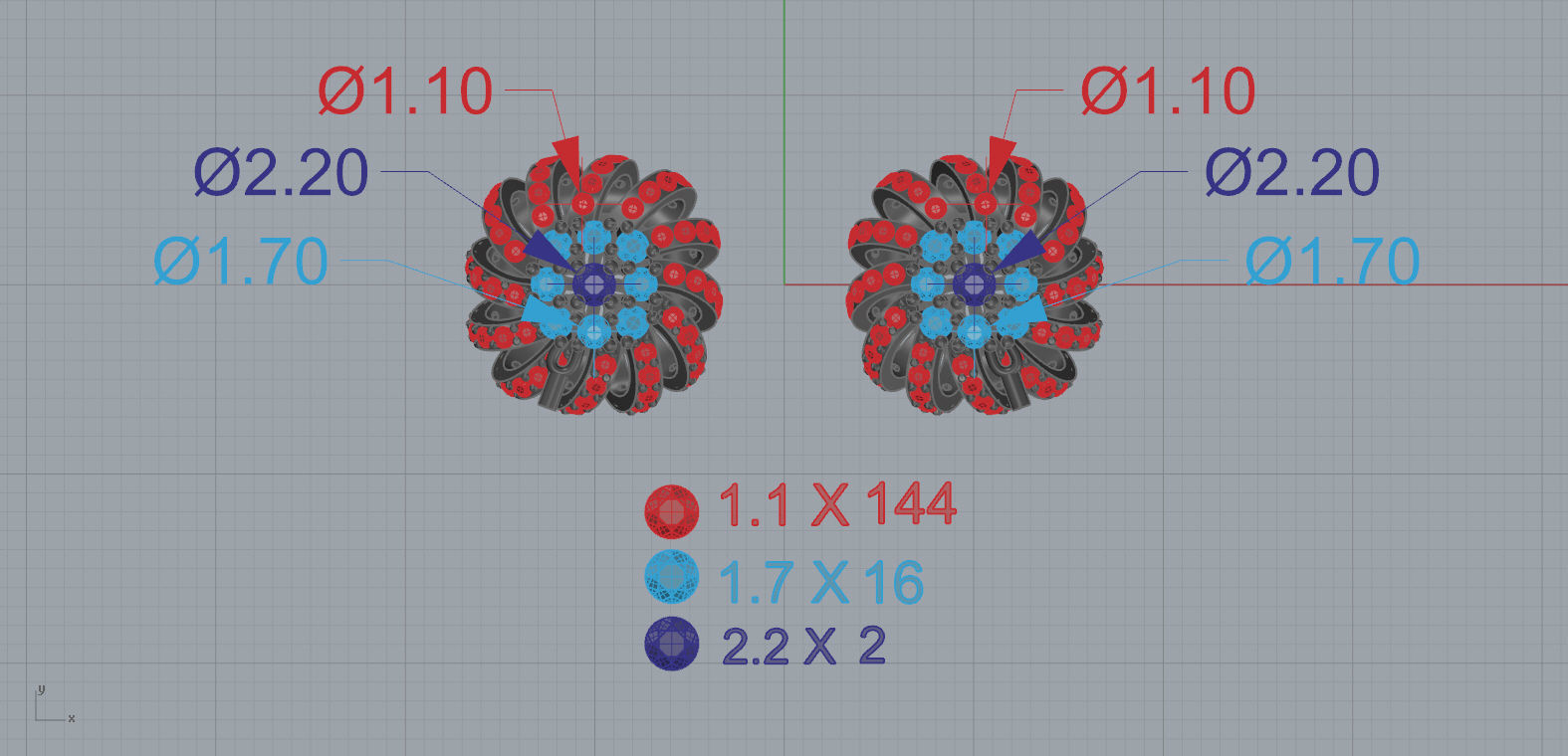New 2021 ring and earring set  3D print model_6