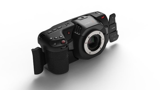 Blackmagic Pocket Cinema Camera 4K opening flaps CAD 3D model