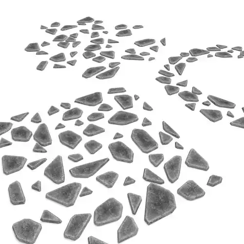 stone pathway 3 types 3D model