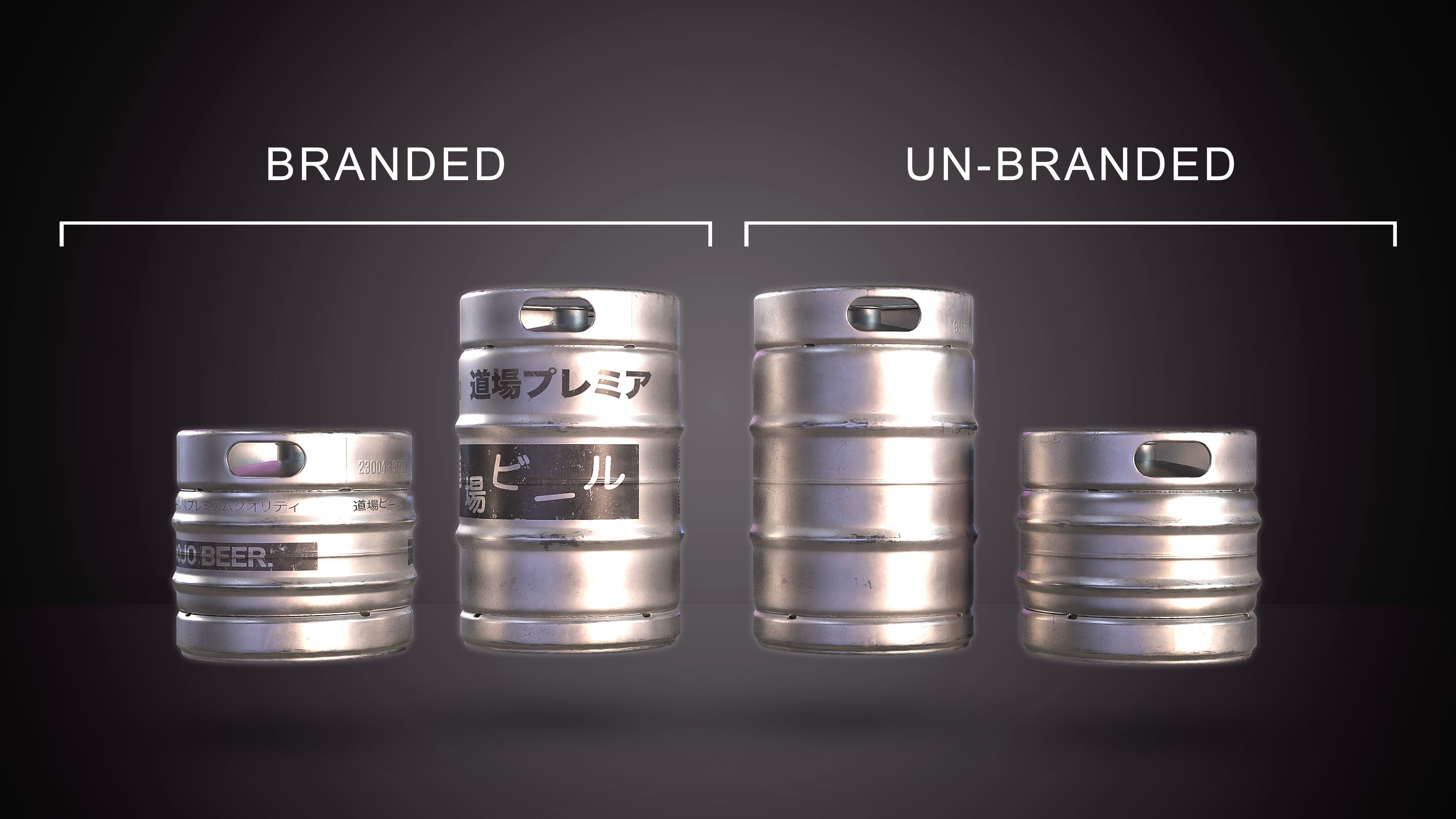 Beer Keg with Stackers - PBR Game Ready - Low-poly 3D model_1