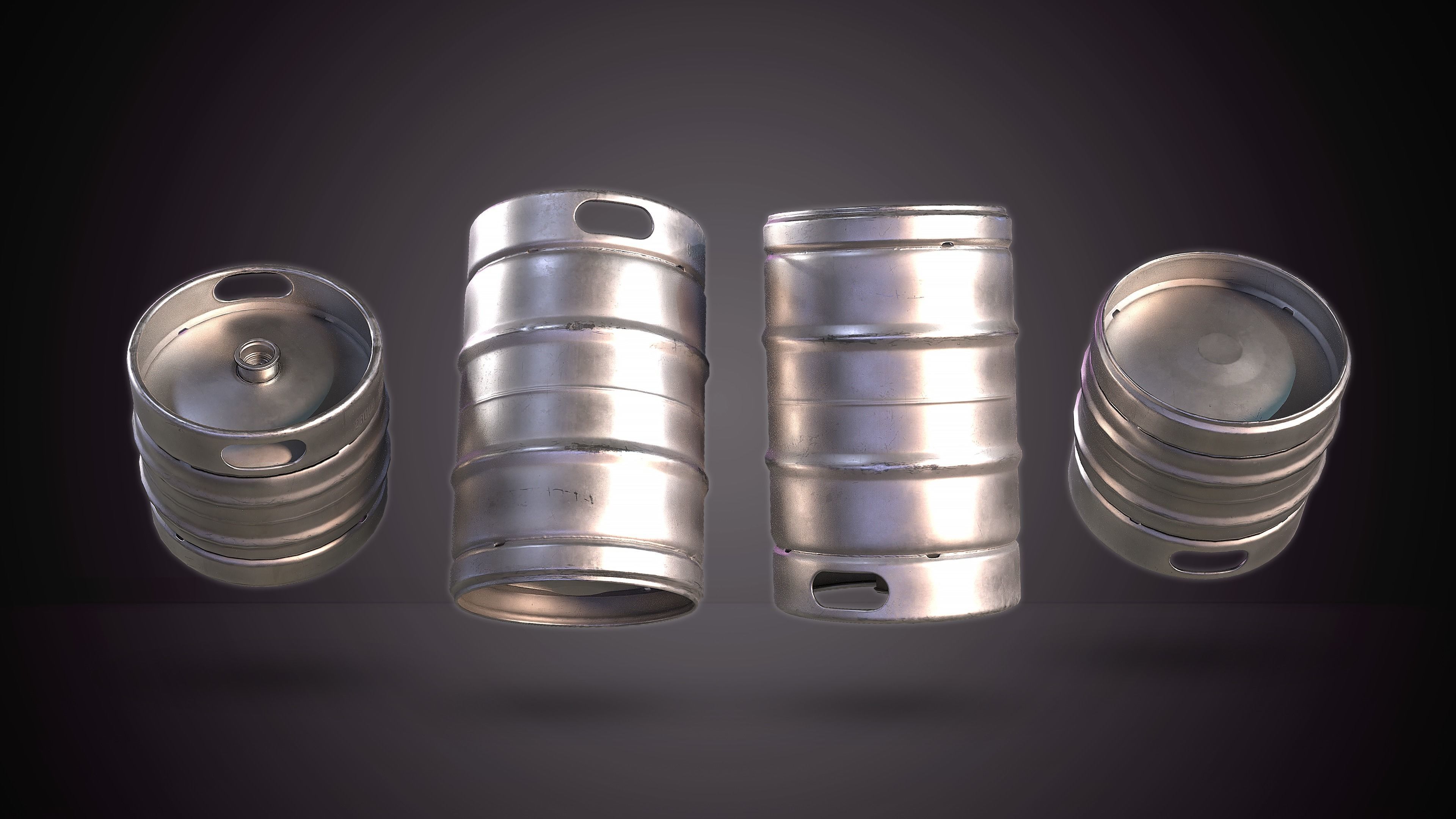 Beer Keg with Stackers - PBR Game Ready - Low-poly 3D model_6