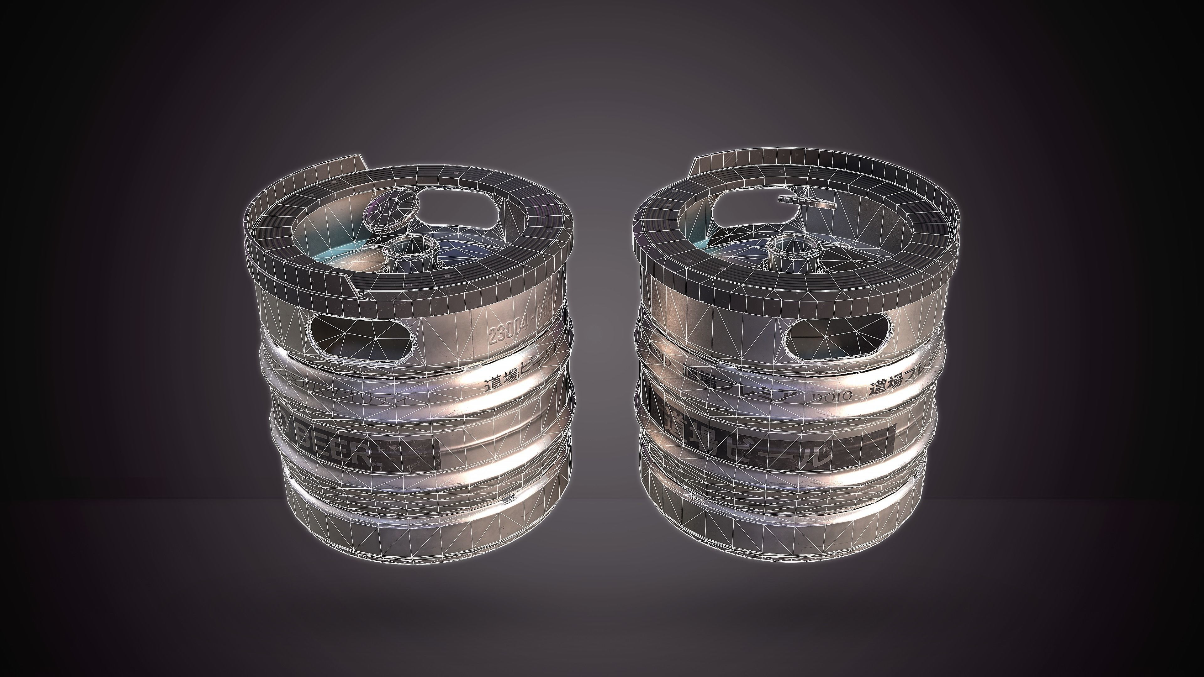 Beer Keg with Stackers - PBR Game Ready - Low-poly 3D model_4
