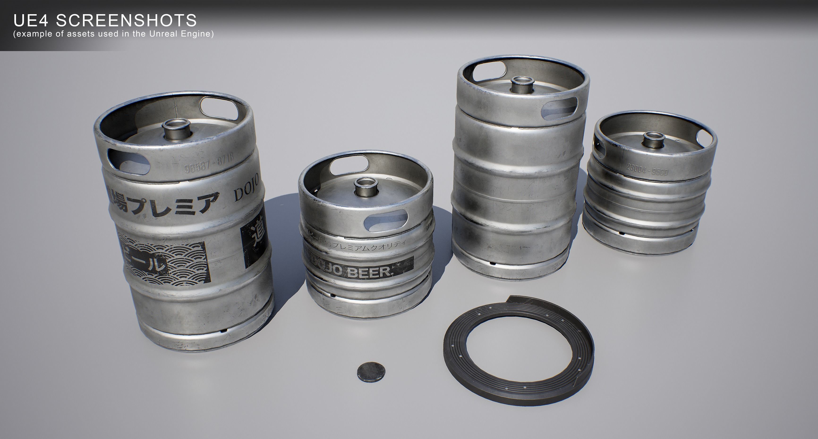 Beer Keg with Stackers - PBR Game Ready - Low-poly 3D model_8