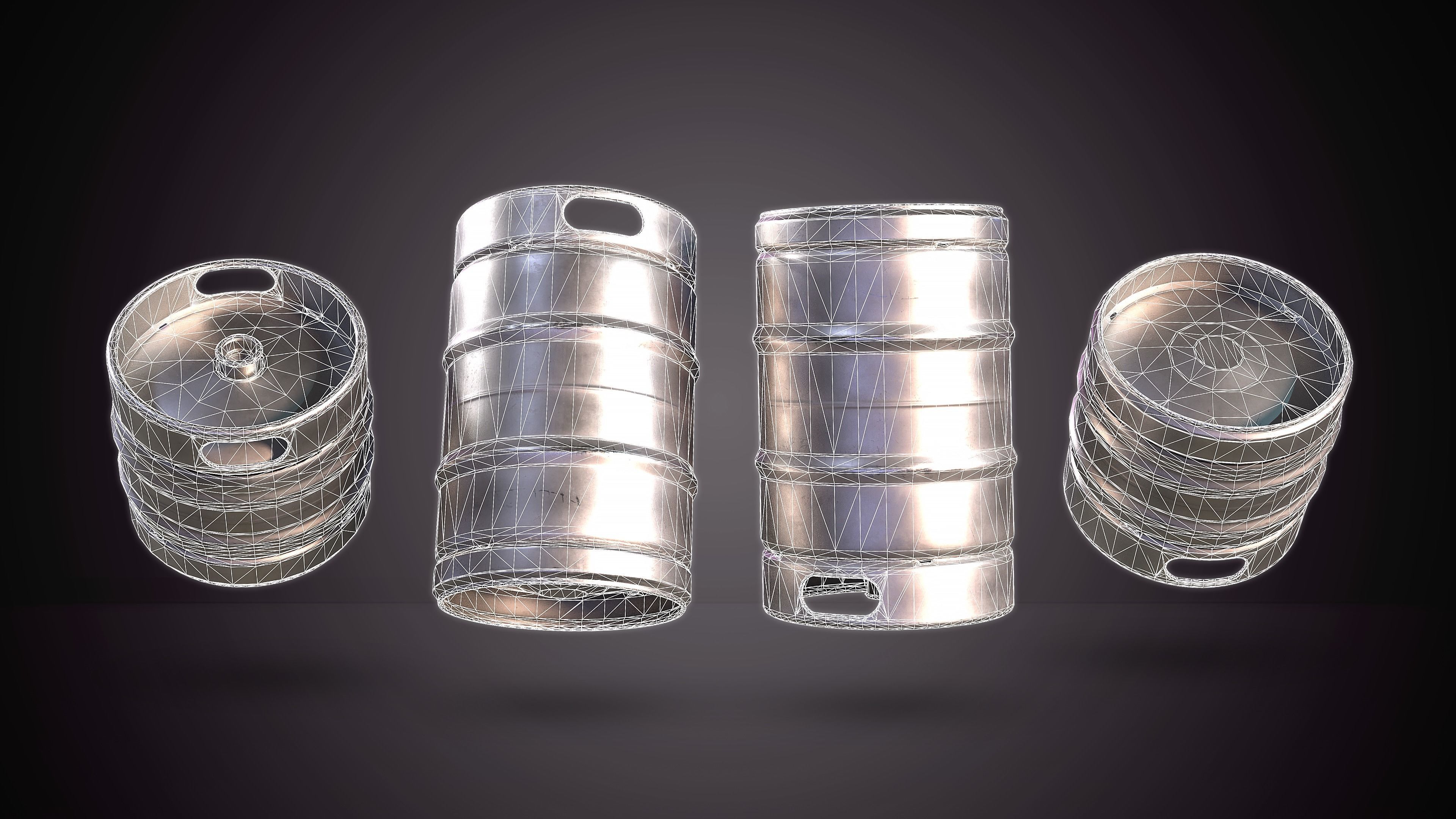 Beer Keg with Stackers - PBR Game Ready - Low-poly 3D model_7
