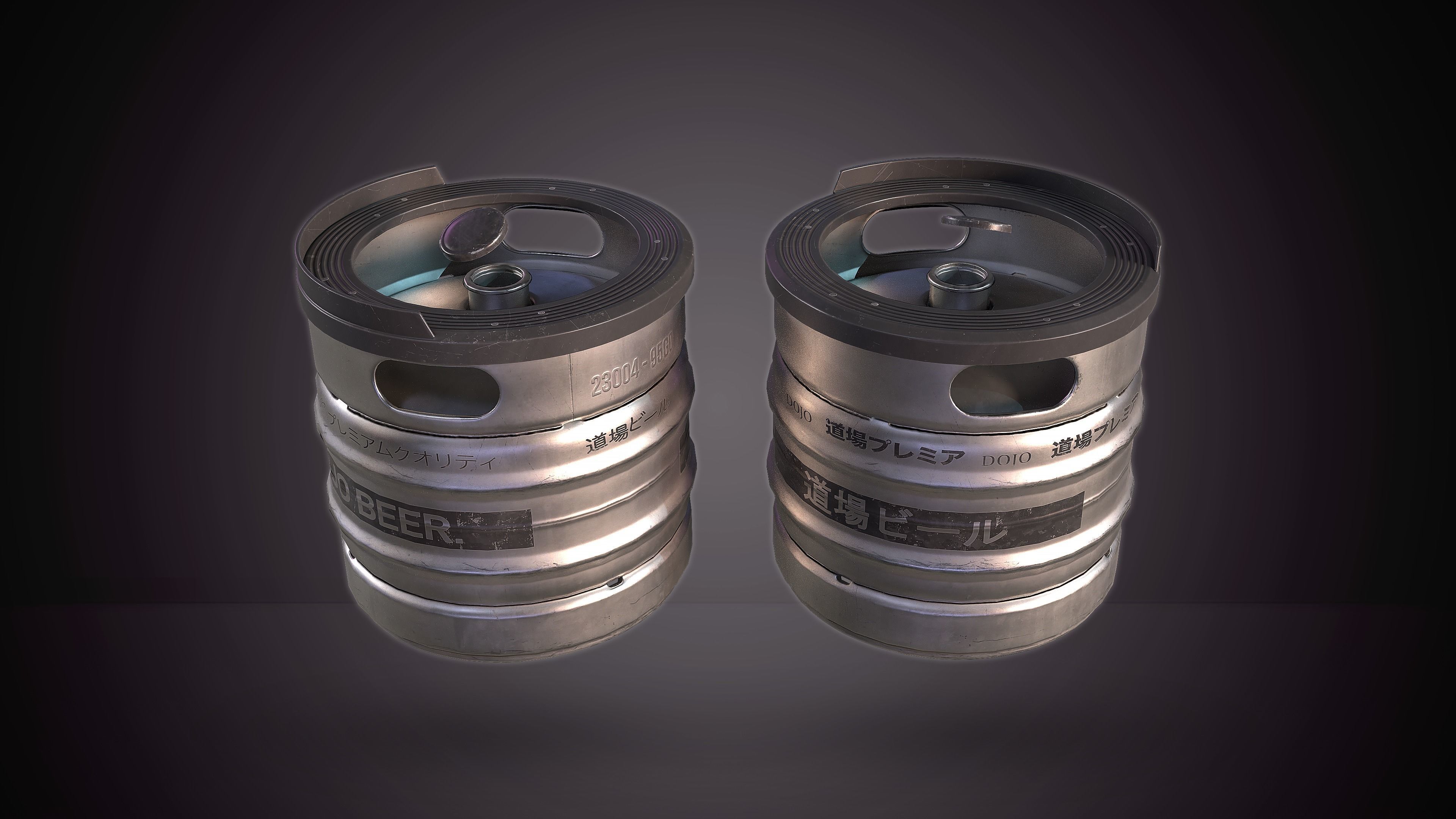 Beer Keg with Stackers - PBR Game Ready - Low-poly 3D model_2