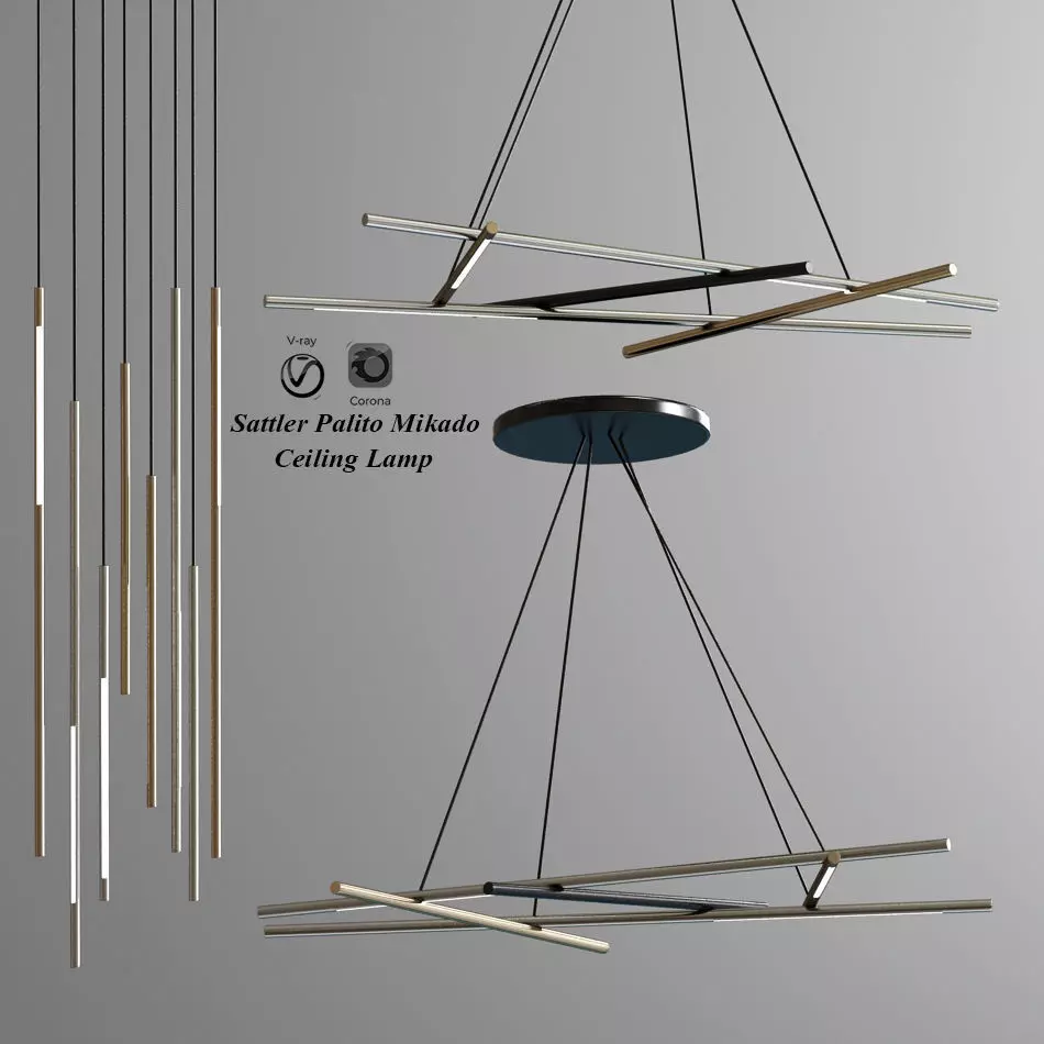 Sattler Palito Mikado Ceiling Light 3D model_0