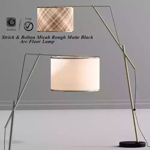 Strick Bolton Micah Rough Matte Black Arc Floor Lamp