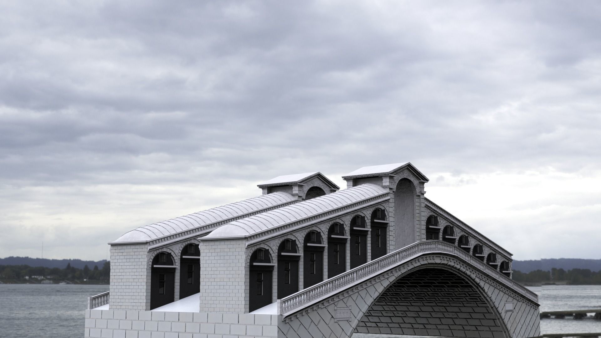 Stone Arch Bridge 3D model_4