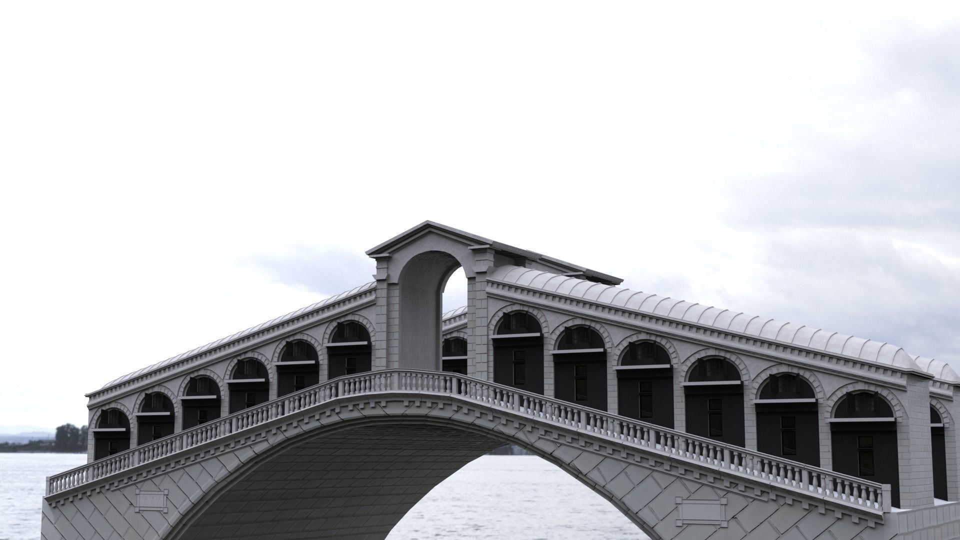 Stone Arch Bridge 3D model_2
